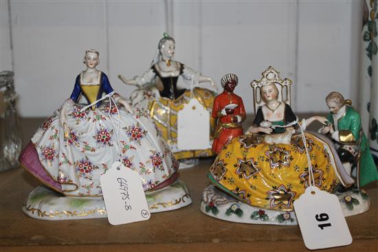 3 porcelain figures,